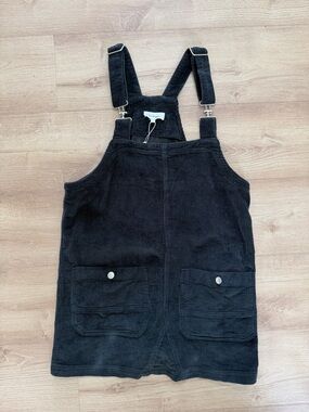 bohme Black Corduroy Pinafore Dress